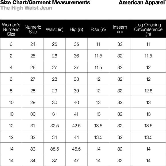 American Apparel Women's High-Waist Jean Size 26 NWT - Picture 5 of 5